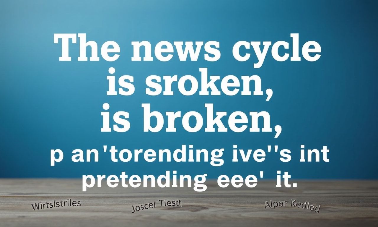 The News Cycle is Broken, and I'm Tired of Pretending It's Not